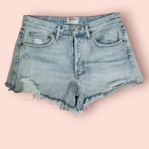 AGOLDE parker vintage cut off shorts high-rise size 27 light blue wash